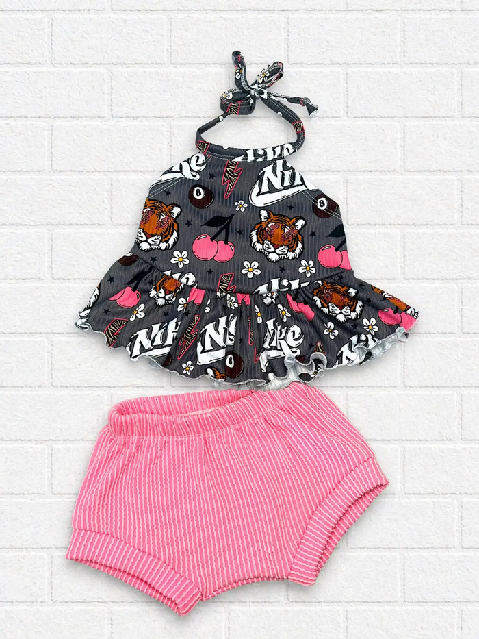 12m RTS olive top & shorties
