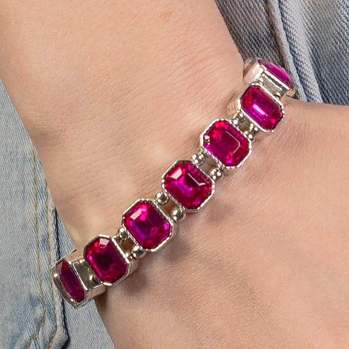 1453 - Crystal Bracelet - Fuchsia