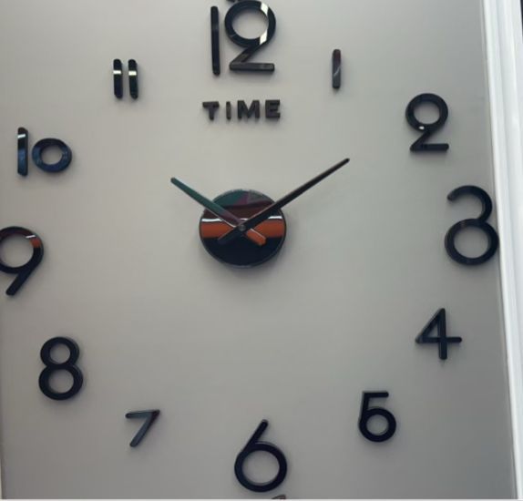 3D Frameless DIY Wall Clock – Black