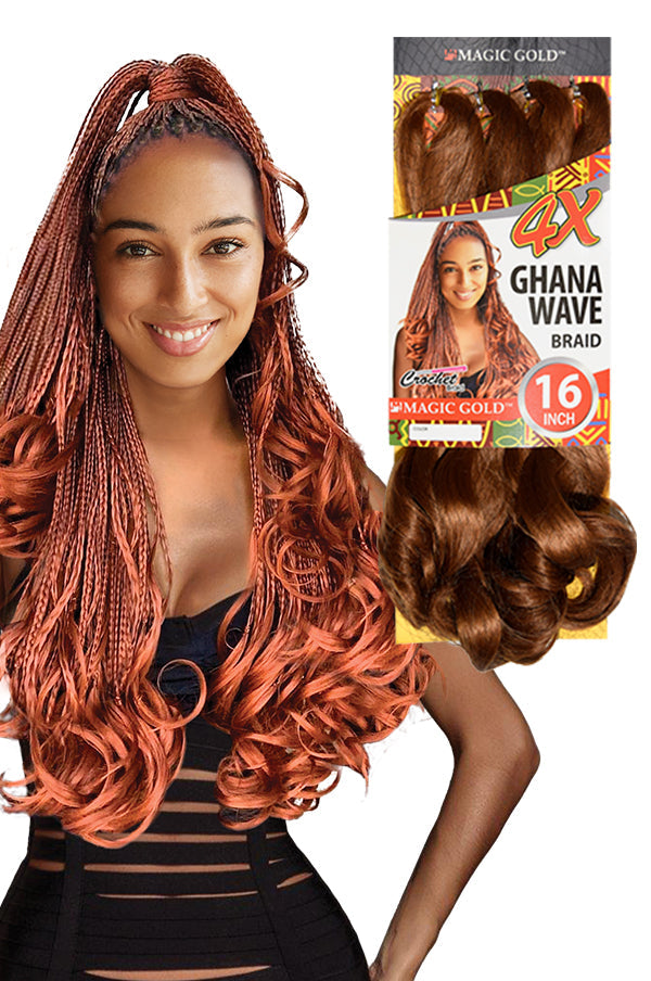 4X Ghana Wave Braid 16" French Curl, Curly Braiding Hair