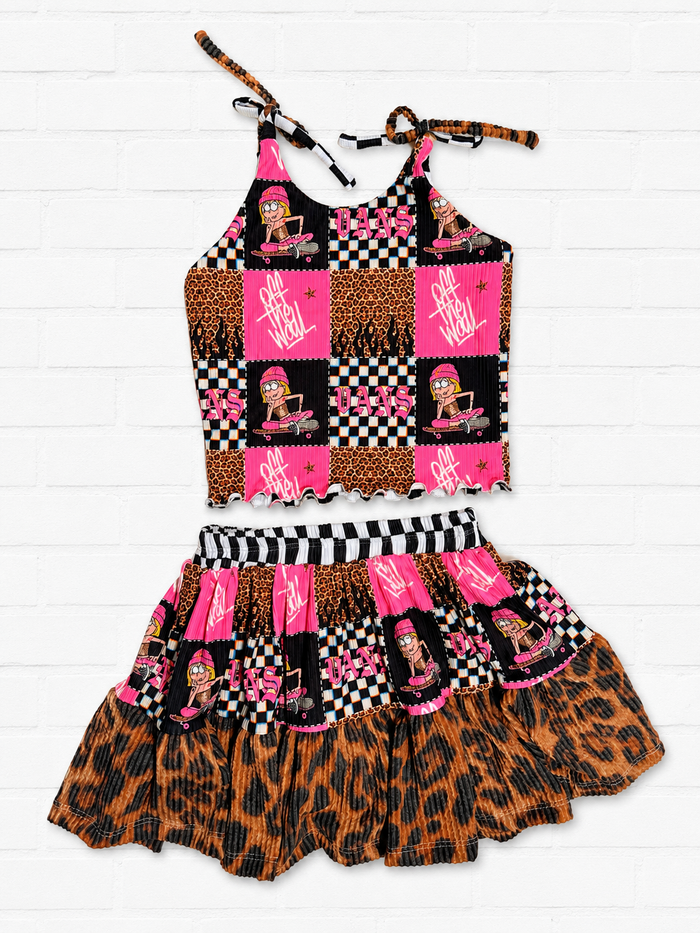 5T RTS aurora skirt with attached bikers & brielle tie top