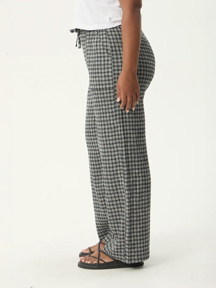 Asta - Seersucker Wide Leg Pant | Steel Check-Image 6