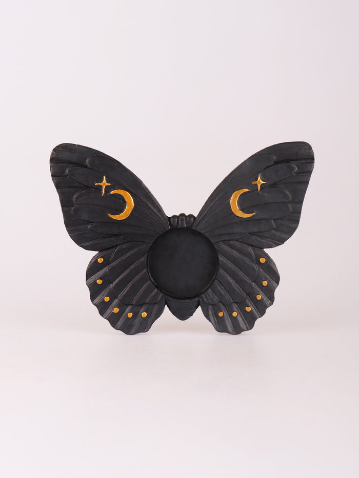 Black Moth Tealight Candle Holder | One Colour-Image 2