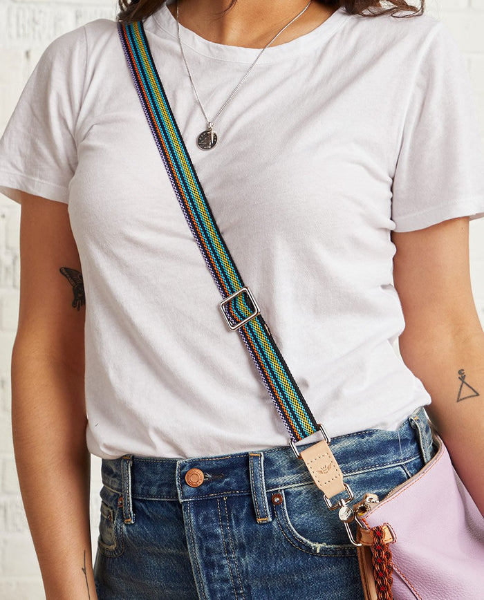 Black Slim Webbing Crossbody Strap