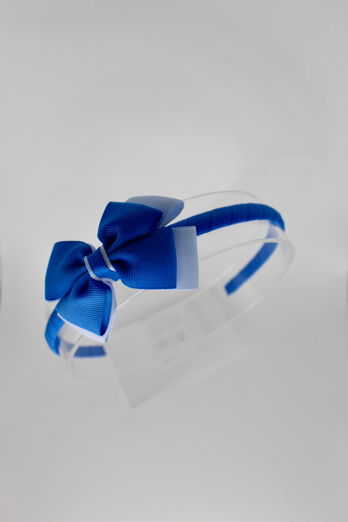 Bow School Hairband - Royal Blue and Bluebell