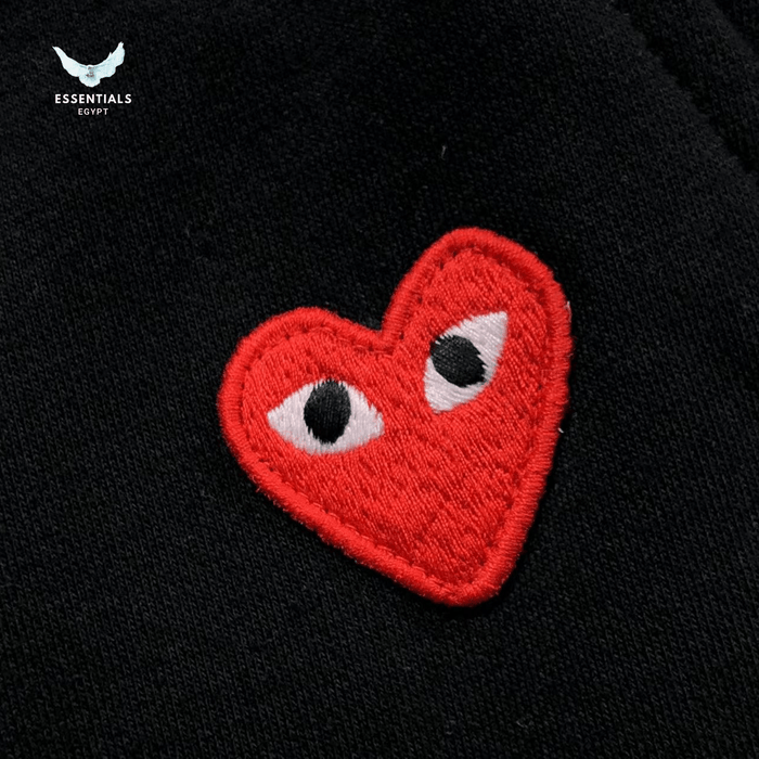 CDG Play Shorts – Heart Patch Black - ESSENTIALS EGYPT