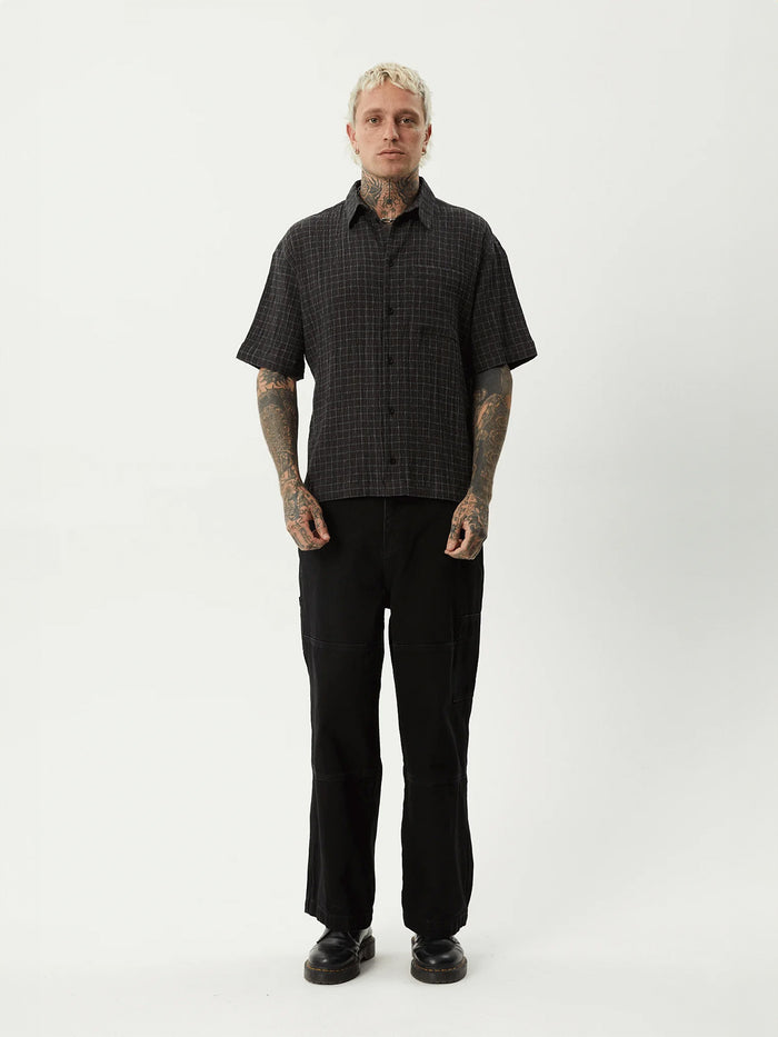 Dusk - Hemp Seersucker Check Shirt | Black Check-Image 6