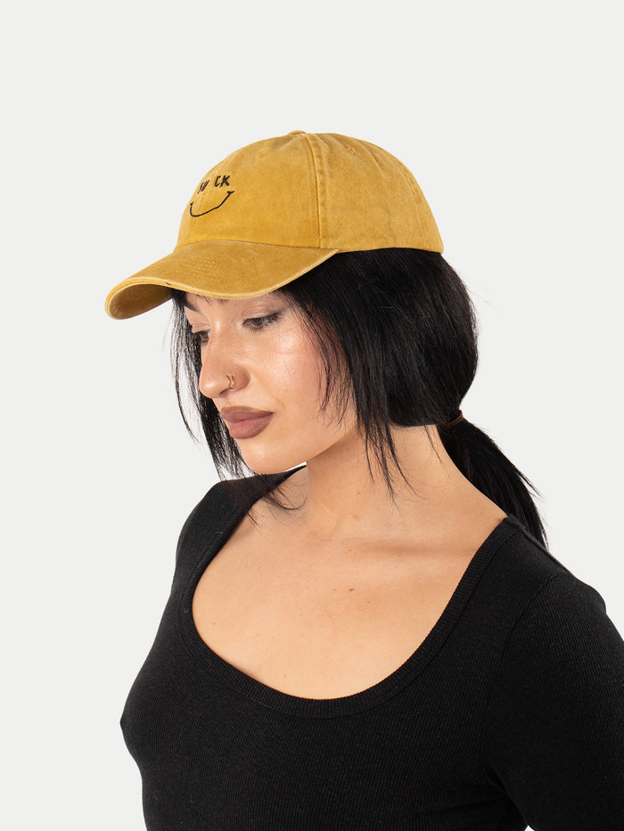 Fu Ck Smiley Cap | Mustard-Image 3
