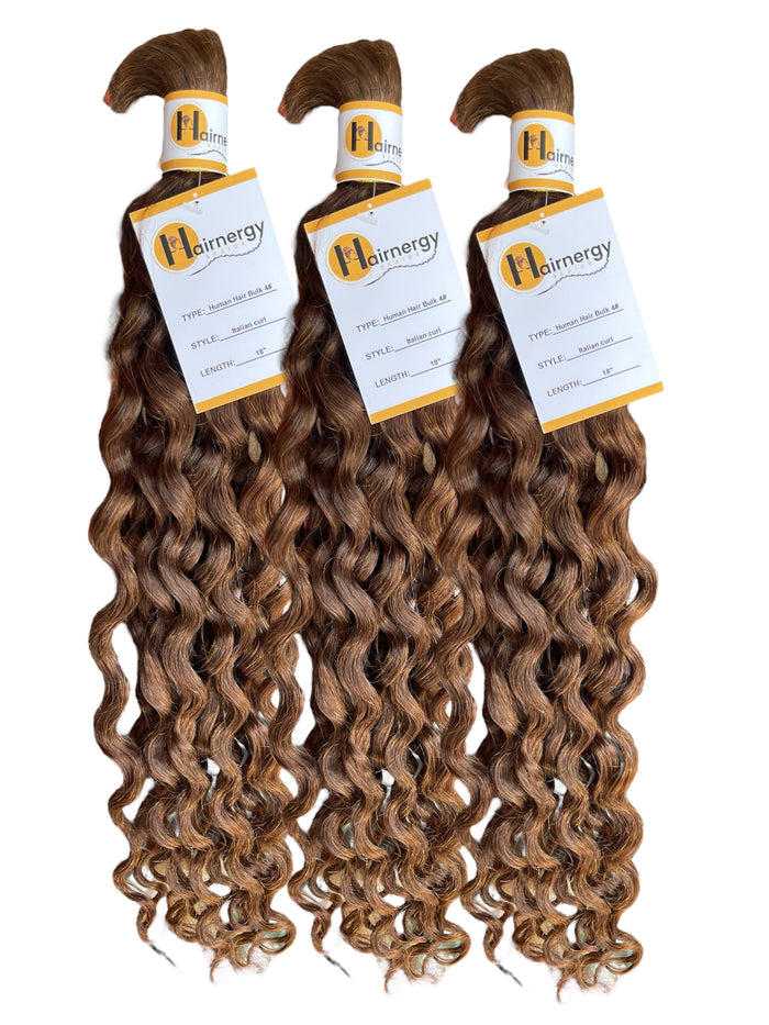 Italian Curl Bulk Hair Extensions for Braiding 100% Human Hair 100g