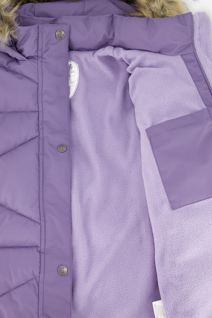 Long Winter Puffer Coat Violet-3