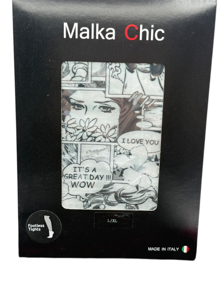 Malka "Comic" Printed Footless Tights