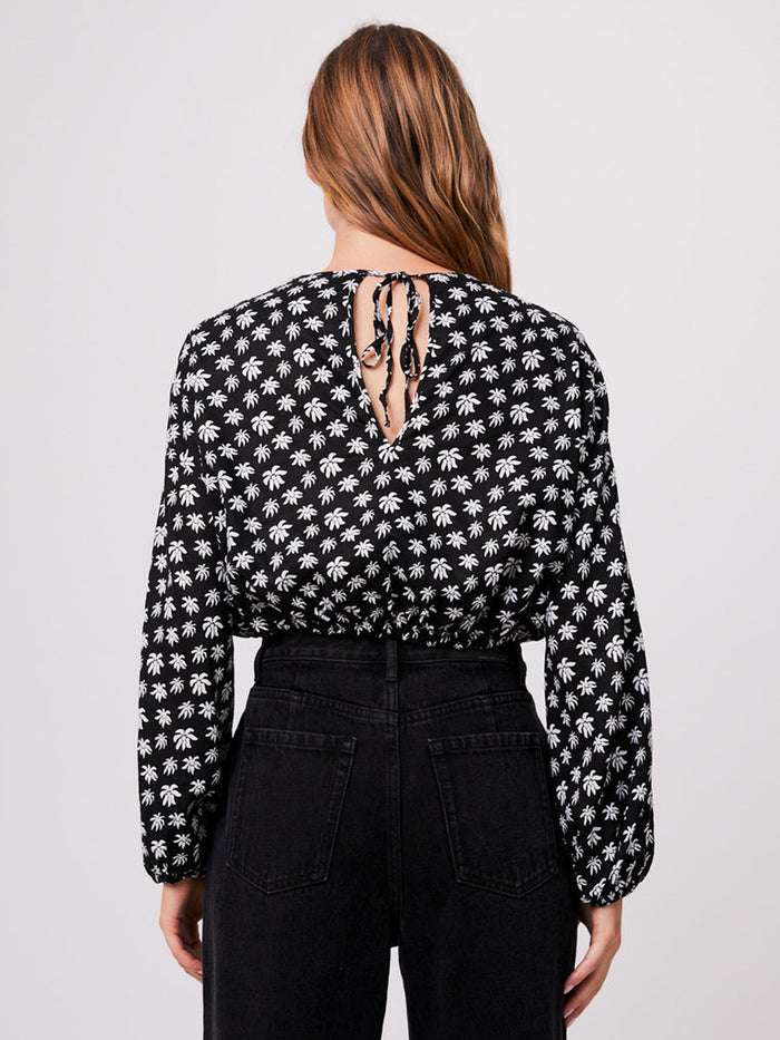 Pascale - Hemp Cropped Long Sleeve Top | Black-Image 5
