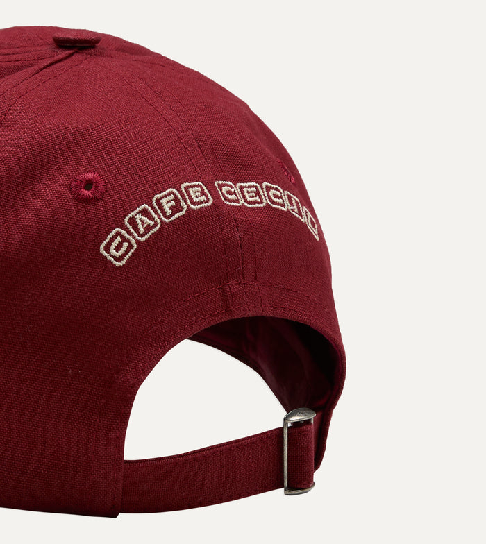 Red 'Cafe Cecil' Cotton Baseball Cap