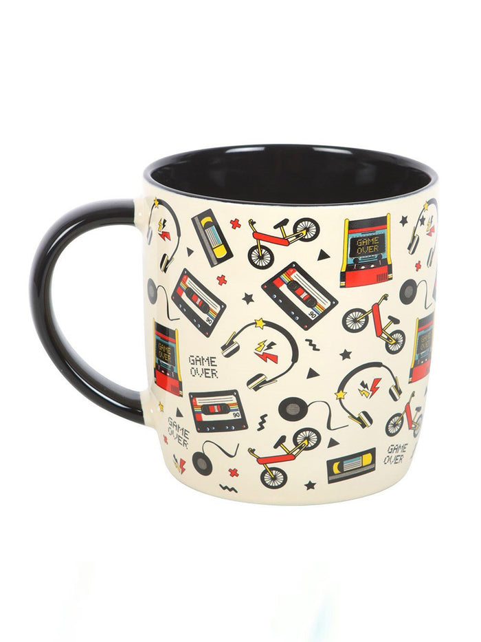 Retro 80s Print Rounded Ceramic Mug | One Colour-Image 3