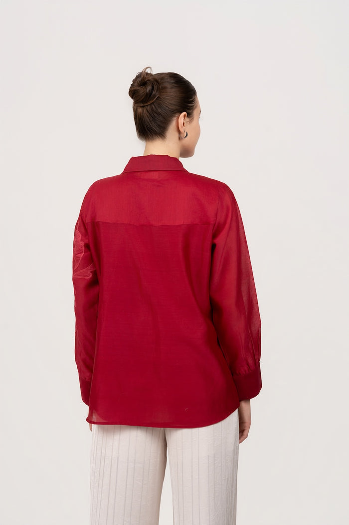 Rouge Silk Shirt