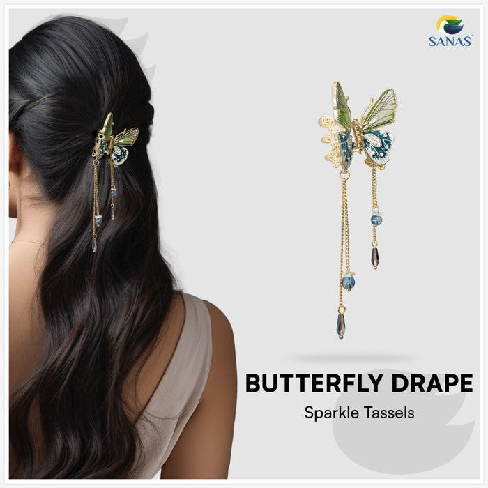 Resin Butterfly Hair Clip with Non Slip Metal Clasp