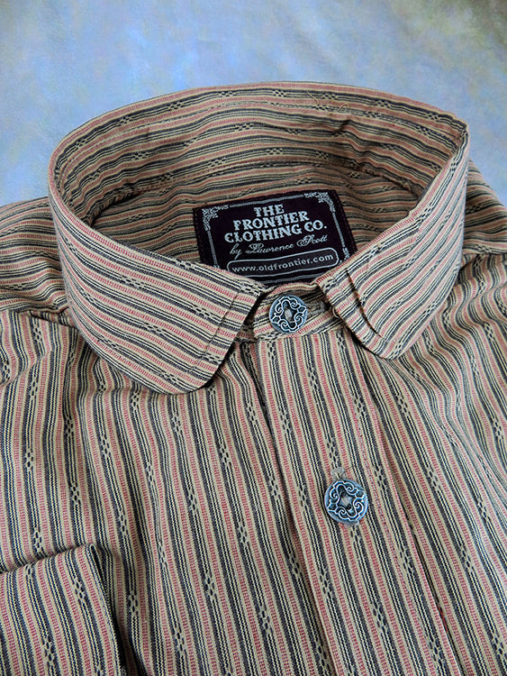 Sawmill Tan and Rust Stripe Men's Victorian Shirt
