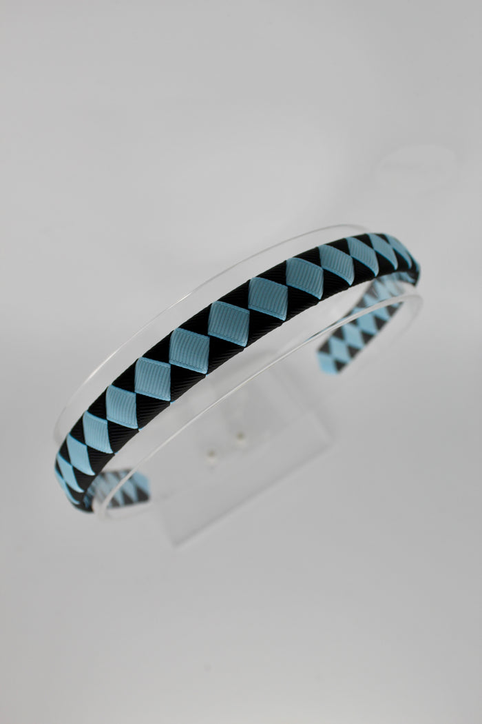 School Hair Accessories - Pleated Black and Blue Topaz Hair Band