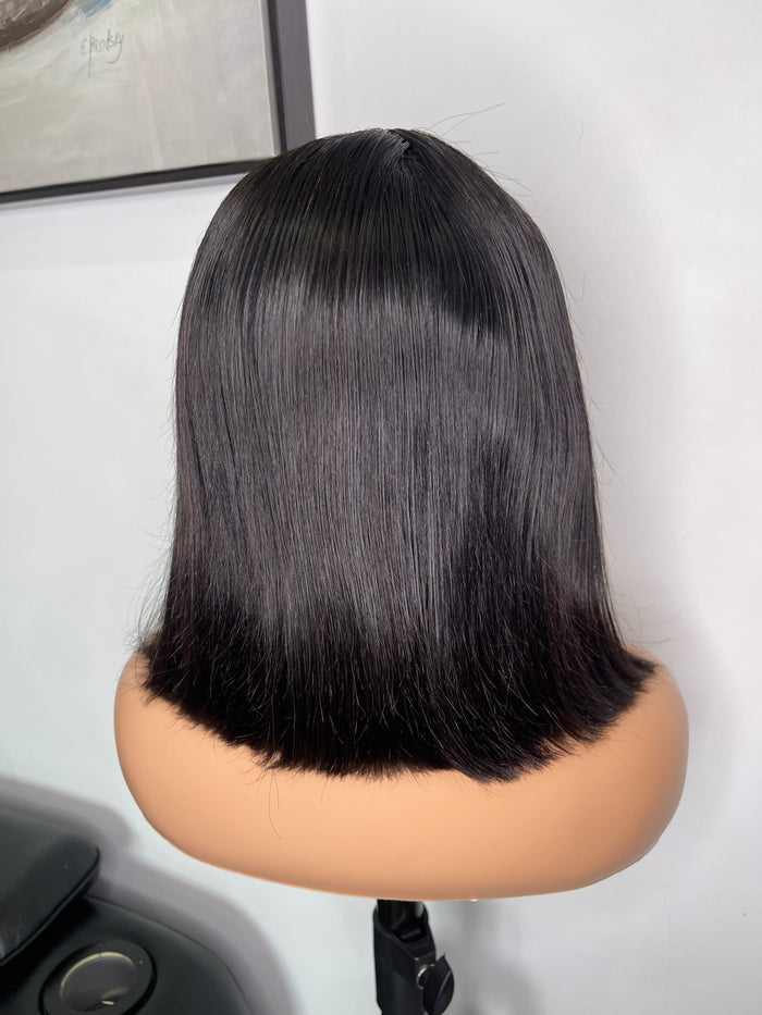 Straight Bob Wig Lace Closure Glueless Wigs 230% Density 100% Human Hair