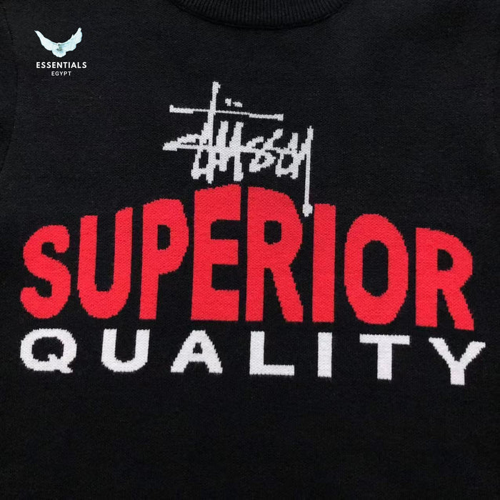 Front view of Stussy Superior Quality crewneck sweatshirt