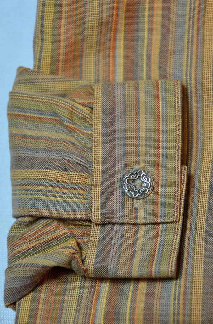 Taupe Stoneworks Stripe Men's Victorian Shirt