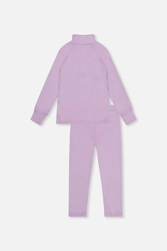 Two Piece Thermal Underwear Lavender-4