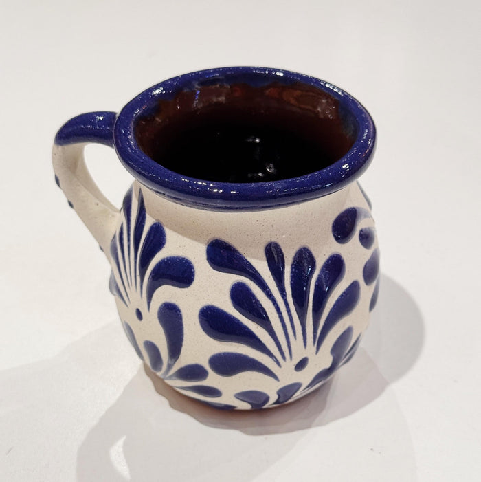 White w/ Royal Blue Engobe Mug