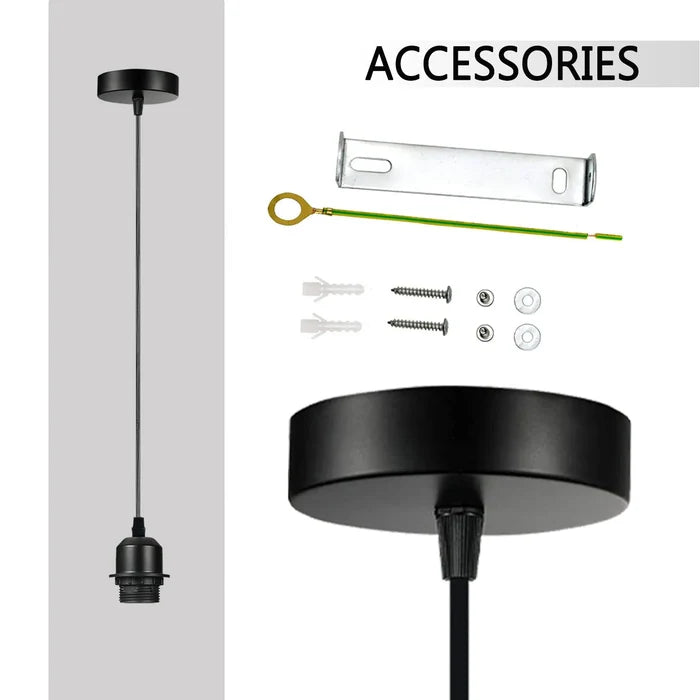 10Pack Black Pendant Light,E27 Lamp Holder Ceiling Hanging Light,PVC Cable~4255