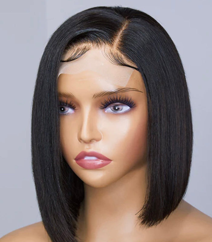 12� 210 density 4x4 Lace closure Bob Wig image 0