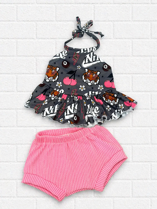 12m RTS olive top & shorties