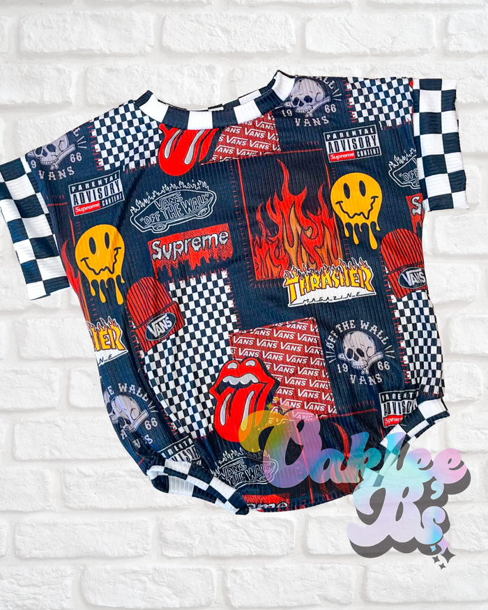 12m RTS tee romper w snaps