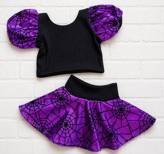 2T RTS Brielle crop top and skirted bummies