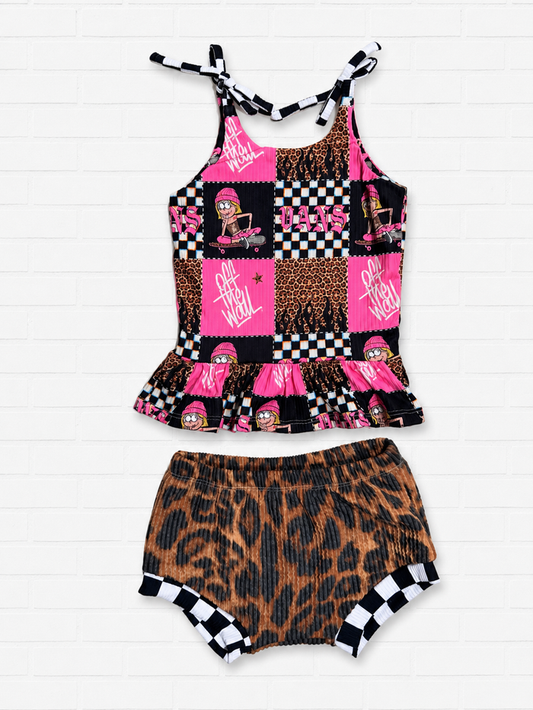 2T RTS ruffle brielle tie top & 2T shorties