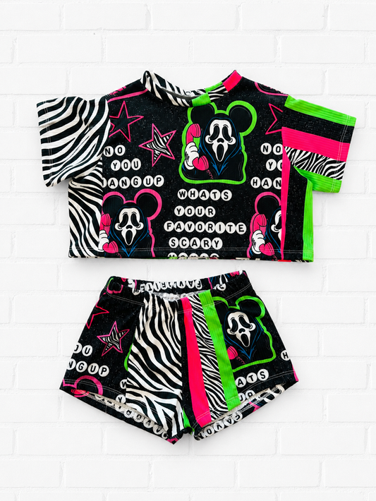 3T RTS crop Olympia tee & breezy shorts