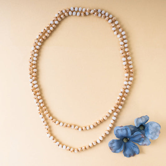 72028 - 13 - Beaded Necklace - Beige AB