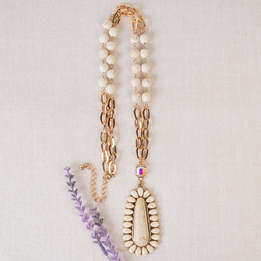 92138 - Squash Blossom Necklace - Ivory
