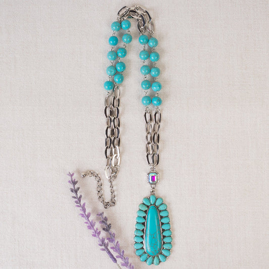 92138 - Squash Blossom Necklace - Turquoise