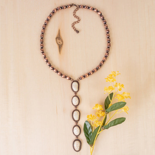 92187 - Squash Blossom Necklace - Ivory & Copper