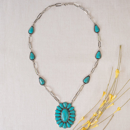 92194 - Squash Blossom Necklace - Turquoise