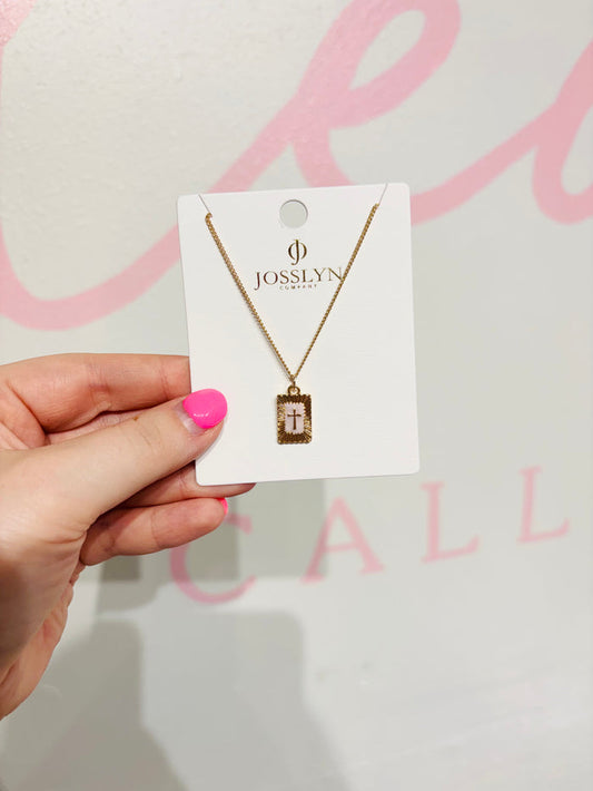 Pink Cross Necklace