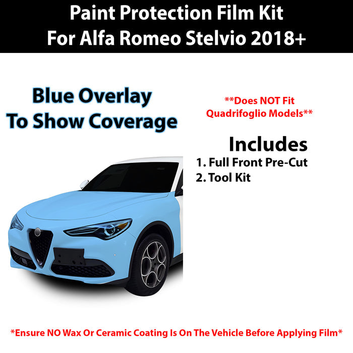 Fits Alfa Romeo Stelvio 2018+ Precut Premium Paint Protection Film Clear Bra PPF Decal Film Kit Coverage - Bogar Tech Designs