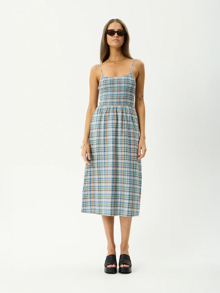 Amelie Check - Organic Midi Dress | Multi-Image 1