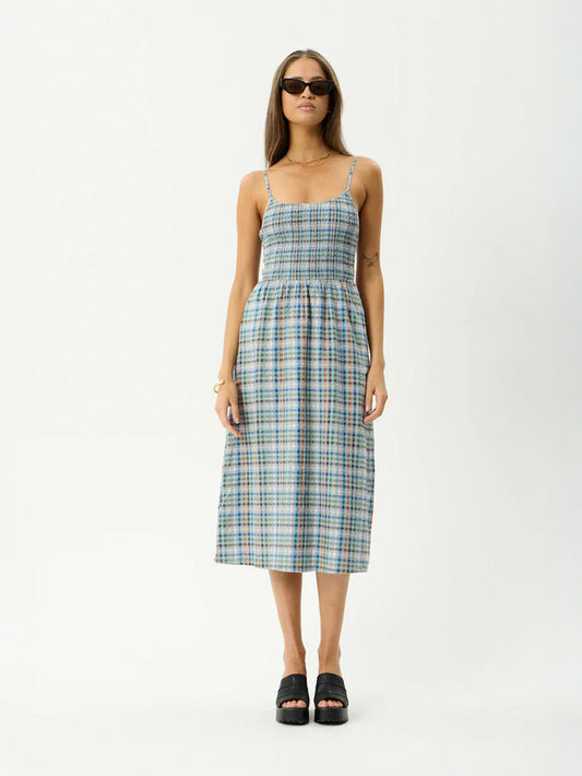 Amelie Check - Organic Midi Dress | Multi-Image 1