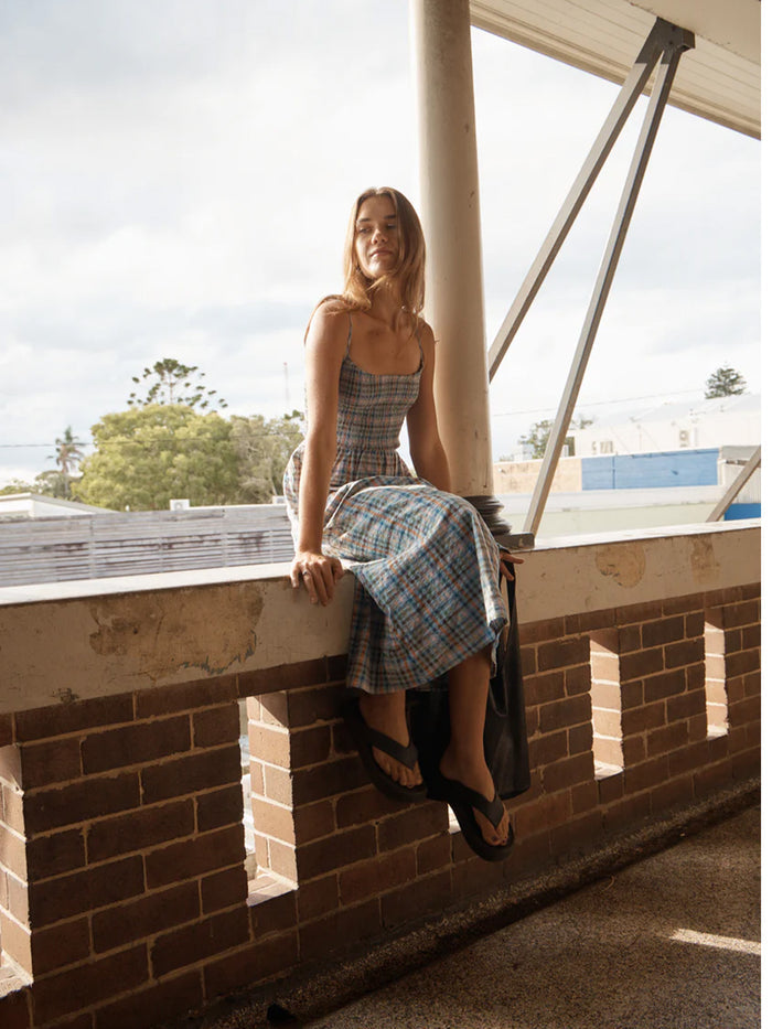 Amelie Check - Organic Midi Dress | Multi-Image 2