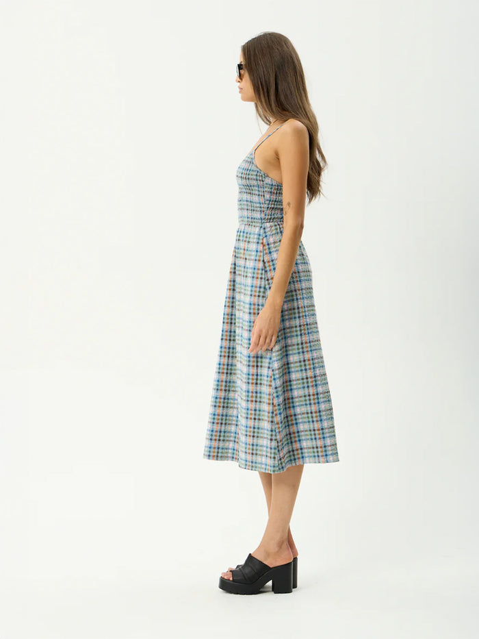 Amelie Check - Organic Midi Dress | Multi-Image 3