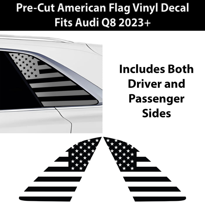 Quarter Window American Flag Vinyl Decal Stickers Fits Audi Q8 2023 - 2025 - Bogar Tech Designs