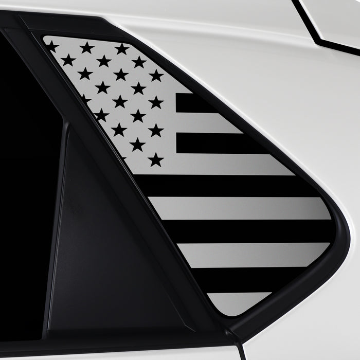 Quarter Window American Flag Vinyl Decal Stickers Fits Toyota BZ4X 2022 - 2025 - Bogar Tech Designs