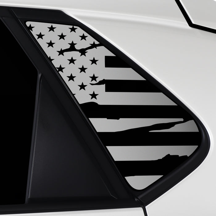 Quarter Window American Flag Vinyl Decal Stickers Fits Toyota BZ4X 2022 - 2025 - Bogar Tech Designs