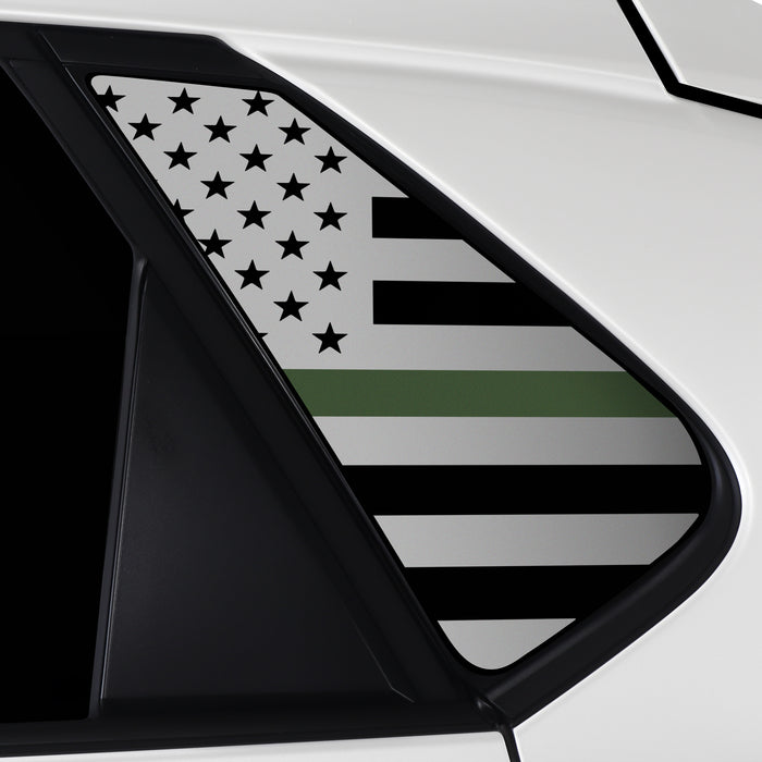 Quarter Window American Flag Vinyl Decal Stickers Fits Toyota BZ4X 2022 - 2025 - Bogar Tech Designs