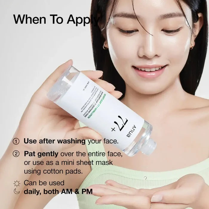 Step-by-step guide on how to apply Anua Heartleaf Toner as a key step in a glass skin routine for a radiant finish.